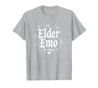 Elder Emo: L'amateur de Musique Gothique Original T-Shirt, Homme, Gris Chiné, XXL