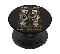 Elder Emos Squelette Rose It Was Never A Phase Goth PopSockets PopGrip Adhésif
