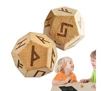 Elder Ensemble de runes | Ensemble de runes sculptées 2 pièces par Elder - Kit de divination portable pour les amateurs d'histoire, petits cubes runiques pour le divertissement
