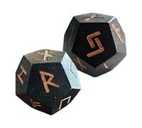 Elder Futharrk Ensemble de runes - Dés de divination, pierres sculptées | Ensemble de 2 runiques portables pour la recherche occulte, les amateurs d'histoire, les joueurs de jeu de Boarrd, parfait à