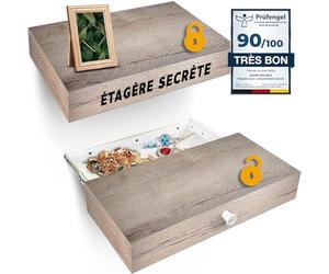 Elder Welder® Étagère Secrète avec Compartiment Secret | 30cm x 60cm | Coffre Fort Secret | Étagère Murale Chêne Halifax avec Cachette Secrète à Clé | Étagère Murale Tiroir | Idéale Cachette Argent