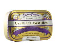 Elderflower Grether's Pastilles Sureau-Jus Fruits Sans Sucre 110g