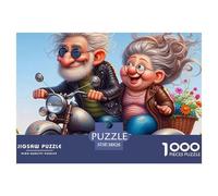 Elderly Couple Motorcycle Ride Papier Épais Et Durable Défi Cérébral Intéressant, Parfait pour Les Adultes À La Recherche D’Un Loisir Relaxant chez Soi 38x26cm/1000pcs