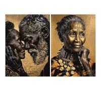 Elderly Lady & Lovers Lot de 2 feuilles de papier de riz A3+ 29 x 40,5 cm - Paire africaine pour découpage, affiches, meubles et projets d'artisanat CRAFT KREATIVELY