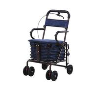 Elderly Walker, Rollators Walkers Lightweight Steel Pipe Folding Four Wheel Rollator Walker with Padded Seat Carry Basket and Locakble Walking Aid,