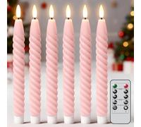 Eldnacele Bougies LED à piles avec télécommande, bougies spirales sans flamme vacillante pour décoration de mariage dîner Noël (1,98 x 24,9 cm)