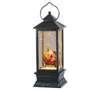 Eldnacele Lanterne musicale de Noël en forme de boule à neige à piles et doublée, illuminée, scintillante, avec minuterie de 6 h et cordon USB de 30,5 cm pour décoration de Noël