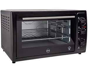 eldom PR300 Rast Four électrique, avec plaque de cuisson, grille et tournebroche, four à pain avec fonction chaleur tournante, petit mini four pour petits pains, pizzas, grillades et gâteaux - Noir