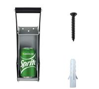 ELDTEC Broyeur de canettes pour bière de 500 ml, outil de recyclage mural avec décapsuleur et poignée antidérapante en caoutchouc, robuste et facile à installer (gris)
