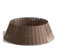 ELDTEC Jupe de panier de sapin de Noël faite à la main - Élégante housse de base en rotin tissé - Décoration de 50,8 cm pour maison de vacances