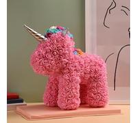 ELDTEC Licorne - Fleur de licorne pour Noël et Saint-Valentin - Grande fleur artificielle et décoration (rose, 40 cm)