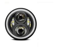 ELDVSUA Avant Phare Moto Phare Moto Universel À LED H4 7 Pouces Pour Softail Pour Slim Pour Fat Pour Boy Pour Halo Angel Eyes DRL DOT(60W Headlight D)