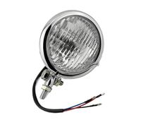 ELDVSUA Phare Moto LED Ampoule De Phare Moto H4 Rond Rétro 12V Faisceau Haut/bas Pour Bobber Chopper Universel(Chrome)