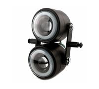 ELDVSUA Phare Moto LED Phare Double LED Pour Motos 4.25 Pouces Double Angle Blanc Halo Pour Le Sport De Rue Pour Bobber