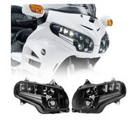 ELDVSUA Phare Moto LED Phare Et Antibrouillard Pour GoldWing 1800 2002 2003 2004 2005 2006 2007-2017 Lampe LED Pour Moto Feu De Conduite Auxiliaire(Fog Lights(Smoke))