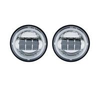 ELDVSUA Phare Moto LED Pièces Chromées 4-1/2 "Motorsiklet LED Feu De Croisement Antibrouillard Auxiliaire Avec Seau Boîtier 4.5" Pour Electra Pour Glide Pour Bad Boy(White halo Chrome)