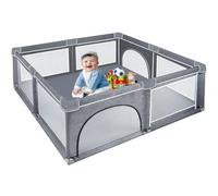 Eldzenith Parc bébé offrant un espace protégé pour jouer et faire de l'exercice, pour les bébés de 6 mois à 6 ans, en alliage d'acier, parc bébé avec passants d'entraînement (180 x 150 x 68 cm)