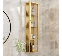 Ele Armoire de salle de bain avec porte en S Fixation murale pour cosmétiques et articles de toilette Structure en fer Design peu encombrant au-dessus des toilettes