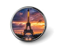 Élé badge rond, magnifique Tour Eiffel Paris, épingle à revers en alliage d'aluminium de 2,5 cm avec transfert thermique, épingle en métal légère pour chemises, vestes, cadeaux uniques