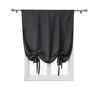 ele ELEOPTION Attacher Les Stores occultant Rideau de fenêtre Isolant Thermique Drapé Panneau Décoration de la Maison Balloon Shades pour Chambre (Noir, 100 * 120cm)