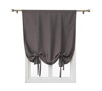 ele ELEOPTION Attacher Les Stores occultant Rideau de fenêtre Isolant Thermique Drapé Panneau Décoration de la Maison Balloon Shades pour Chambre (Gris, 120 * 120cm)