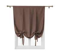 ele ELEOPTION Attacher Les Stores occultant Rideau de fenêtre Isolant Thermique Drapé Panneau Décoration de la Maison Balloon Shades pour Chambre (Café, 100 * 120cm)
