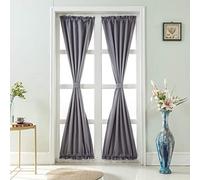 ele ELEOPTION French Panneau de Porte Panneau de Rideaux Isolation Thermique Couleur Pure Panneau de Rideaux de Porte Française Blackout Curtains French Door Panels, 1 Piece (Gris, 64 * 102cm)