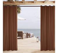 ele ELEOPTION Lot de 2 Rideaux d'extérieur imperméable, Opaque, Coupe-Vent, Protection UV, Rideaux pour Balcon, Jardin et Cour (Marron, 137 x 275 cm)