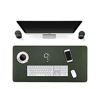 ele ELEOPTION Pad de Bureau Tapis de Souris PU Cuir antidérapant Bureau Pad Étanche Durable Table Pad pour Le Bureau et l'école (90cm*45cm, Vert + Gris)
