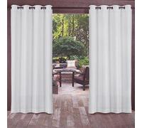 ele ELEOPTION Rideau d'extérieur imperméable, Protection UV avec œillets, occultant, pour Jardin, Cour, Balcon, Blanc, 1 pièce, 132 x 240 cm