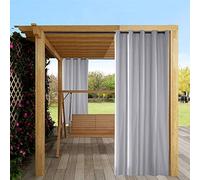 ele ELEOPTION, Rideau imperméable pour extérieur avec œillets pour Porche Avant, pergola, cabane, Patio Couvert, Gazebo, Station d'accueil et Plage (137 x 244 cm, Gris Clair)