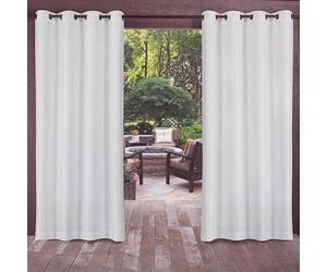 ele ELEOPTION Rideaux d'extérieur Hydrofuges, Protection Anti-UV avec œillets, pour Jardin, Cour, Balcon, Blanc Lait, 1 Pièce / 132 X 240cm