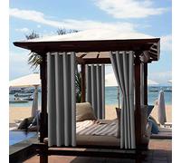 ele ELEOPTION Rideaux d'extérieur Hydrofuges, Protection Anti-UV avec œillets, pour Jardin, Cour, Balcon, Gris Foncé, 1 Pièce / 132 X 275cm