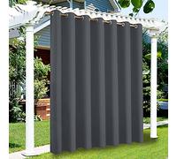 ele ELEOPTION Rideaux d'Extérieur Imperméables, Protection Anti-UV Coupe-Vent avec Oeillets, Rideaux Intérieur et Extérieur pour Pergola Jardin, Cour, Balcon (1 Pièce, Gris Foncé, 213 x 241 cm)