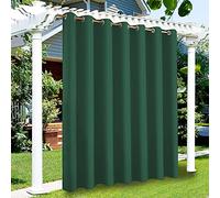 ele ELEOPTION Rideaux d'Extérieur Imperméables, Protection Anti-UV Coupe-Vent avec Oeillets, Rideaux Intérieur et Extérieur pour Pergola Jardin, Cour, Balcon (2 Pièces, Vert Foncé, 254 x 274 cm)