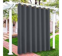 ele ELEOPTION Rideaux d'Extérieur Imperméables, Protection Anti-UV Coupe-Vent avec Oeillets, Rideaux Intérieur et Extérieur pour Pergola Jardin, Cour, Balcon (2 Pièce, Gris Foncé, 254 x 304 cm)