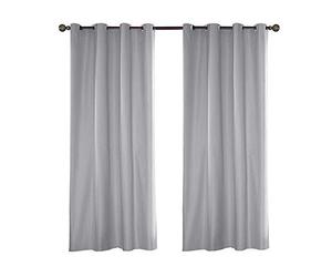 ele ELEOPTION Rideaux Imperméable d'extérieur, Rideau Résistant à la Décoloration Rideau Occultants avec Oeillet pour Porche Avant, Pergola, Cabanon, Gazebo (137 x 213cm, Gris Clair)