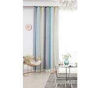 Ele ELEOPTION Rideaux Occultants Isolants avec Œillets - Décoration de Fenêtre avec Étoiles pour Chambre d'Enfants, Salon - 1 Panneau (134x270cm, Beige)
