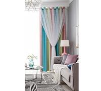 ele ELEOPTION Rideaux Occultants, Isolants Rideaux avec Oeillets, Rideaux de Fenêtre Décoration avec Etoiles, pour Chambre d'enfants, Salon,Chambre, 1 Panneaux (134x240cm, Rose)