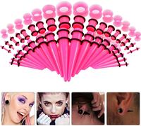 ele ELEOPTION Set d'extenseurs d'oreilles Taper d'oreilles 18 paires de tiges d'extension Set d'extenseurs d'oreilles en silicone acrylique 1,6mm-10mm avec 7 paires de Flared Tunnel Plug set 3mm-12mm,
