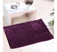 ele ELEOPTION Soft Shag Tapis De Bain Tapis Cuisine Porte Pieds De Porte Tapis Bande Antidérapante Paillasson Absorbant Tapis De Bain Douche Shaggy Tapis - 45 x 70 cm, Violet Sang
