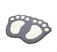 ele ELEOPTION Tapis de Bain antidérapant, Super Absorbant l'eau, Doux, Confortable, Lavable en Machine, pour Salle de Bain, Chambre à Coucher, Salon (88 x 58 cm, Gris)