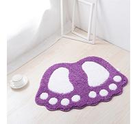 ele ELEOPTION Tapis de Bain antidérapant, Tapis de Salle de Bain à séchage Rapide, Doux absorbe Le Fond de l'eau pour la Chambre à Coucher, Cuisine, Couloir, entrée, Coton, Violet, Moyen (60 * 40CM)