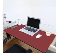 ele ELEOPTION Tapis de souris en cuir PU, tapis d'écriture de bureau étanche multifonctionnel, tapis Ultra-mince double face pour la maison de bureau (Rouge/Jaune, 80x40cm)