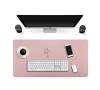 ele ELEOPTION Tapis de souris en cuir PU, tapis d'écriture de bureau étanche multifonctionnel, tapis Ultra-mince double face pour la maison de bureau (Rose/Argent, 120x60cm)