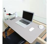 ele ELEOPTION Tapis de souris en cuir PU, tapis d'écriture de bureau étanche multifonctionnel, tapis Ultra-mince double face pour la maison de bureau (Gris/Argent, 80x40cm)
