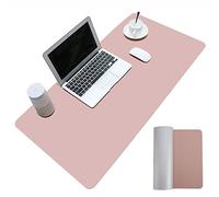 ele ELEOPTION Tapis de souris en cuir PU, tapis d'écriture de bureau étanche multifonctionnel, tapis Ultra-mince double face pour la maison de bureau (Rose/Argent, 90x45cm)