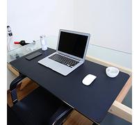 ele ELEOPTION Tapis de Souris en Cuir PU, Tapis d'écriture de Bureau étanche Multifonctionnel, Tapis Ultra-Mince Double Face pour la Maison de Bureau (Noir/Rouge, 80x40cm)