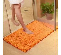 ele Eleoption Tapis doux pour salle de bain, cuisine, porte, pieds, tapis antidérapant, absorbant, tapis de bain ou de douche 50 x 80 cm orange