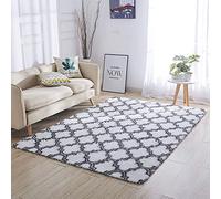 ele ELEOPTION Tapis Salon Doux Tapis Moderne Table Basse Canapé Chevet Tapis Tapis Shag Anti-Dérapant Tapis de Salon Tapis de Sol Grand pour Couloir Chambre (Blanc, 120 * 160cm)